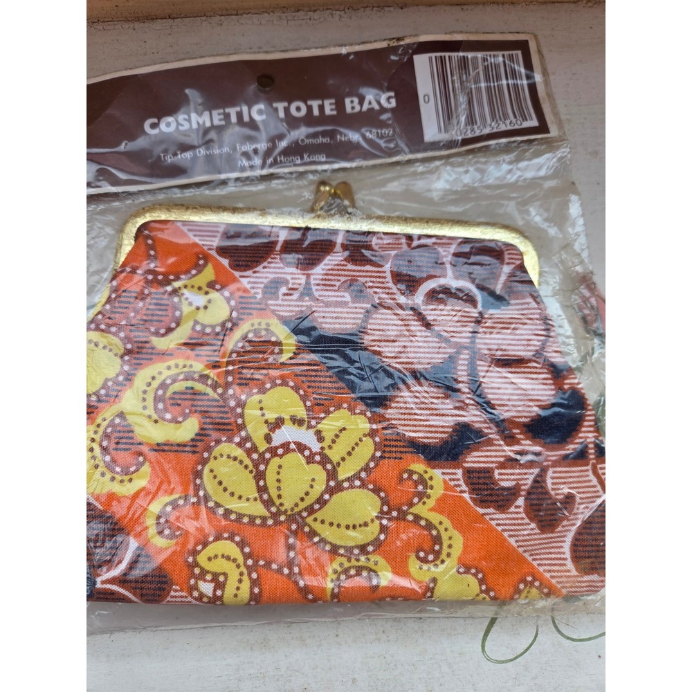 Tip Top Cosmetic Tote Bag Frame Top Floral Print Vintage New in Package 1980s